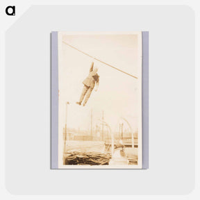 アートポストカード-Man Hanging From Rope Line
 - セントルイス美術館 Postcard.