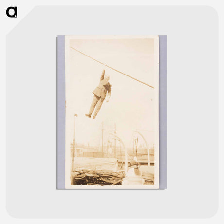 アートポストカード-Man Hanging From Rope Line
 - セントルイス美術館 Postcard.