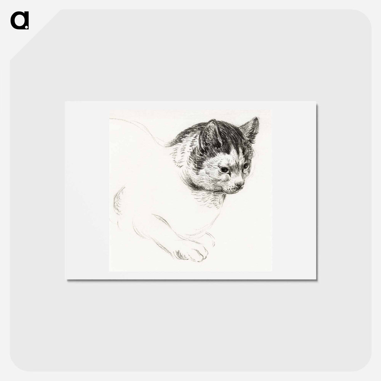 アートポストカード-Sketch of a cat - ジャン ベルナール Postcard.