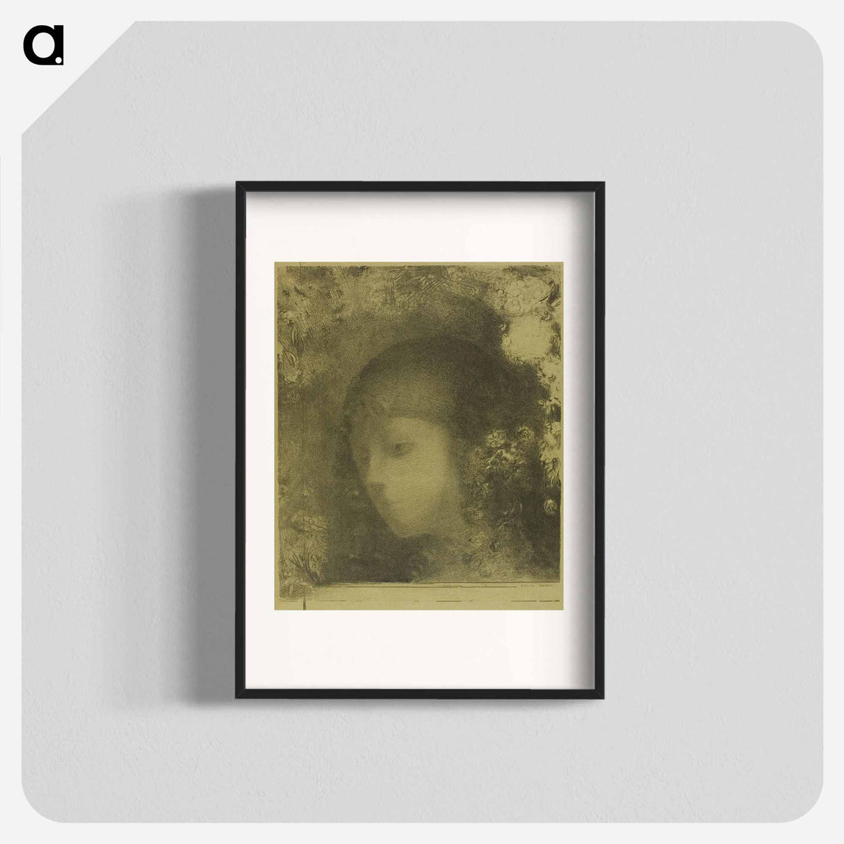 アートポスター-Child's Head With Flowers - オディロン ルドン Poster.