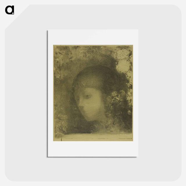 アートポストカード-Child's Head With Flowers - オディロン ルドン Postcard.