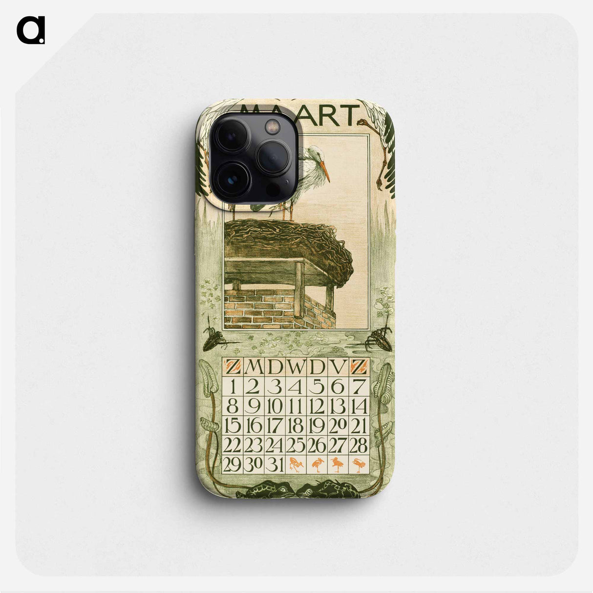 Calendar design with flowers - Theo van Hoytema Phone Case.