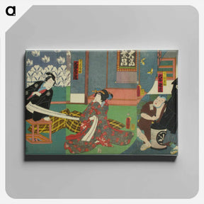 アートパネル-Actors Kataoka Nizaemon VIII, Otani Tokuji, Iwai Kumesaburo and Bando Hikosaburo IV in the Play Sode-ga-Ura Ukina no Harusame
 - 歌川 国貞 Canvas.