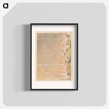 アートポスター-Jerusalem, Plate 7, "Was living: panting...." - ウィリアム ブレイク Poster.