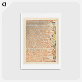 アートポストカード-Jerusalem, Plate 7, "Was living: panting...." - ウィリアム ブレイク Postcard.