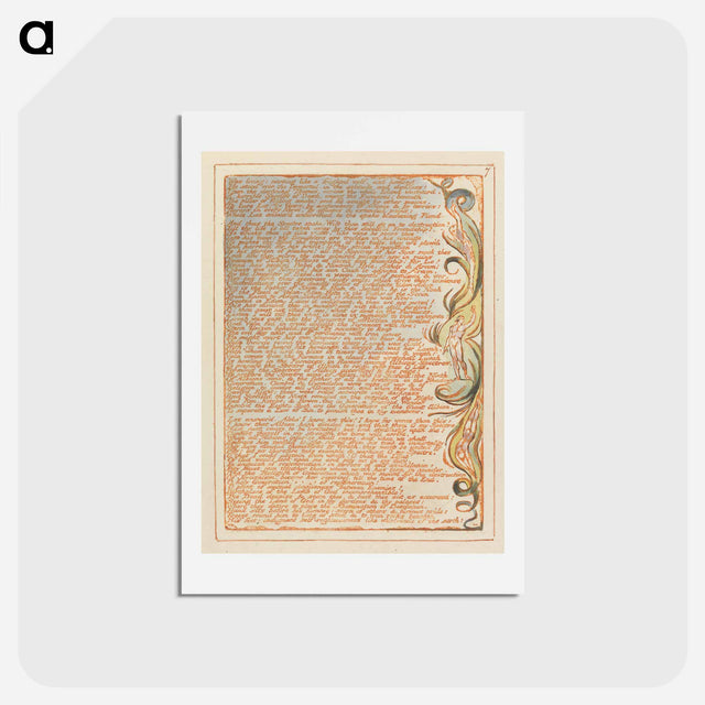 アートポストカード-Jerusalem, Plate 7, "Was living: panting...." - ウィリアム ブレイク Postcard.