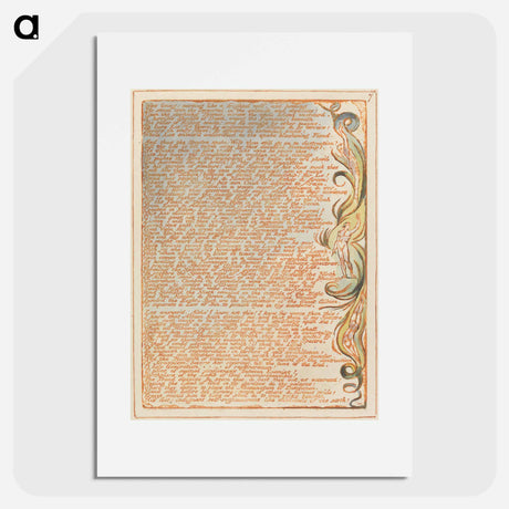 アートポスター-Jerusalem, Plate 7, "Was living: panting...." - ウィリアム ブレイク Poster.
