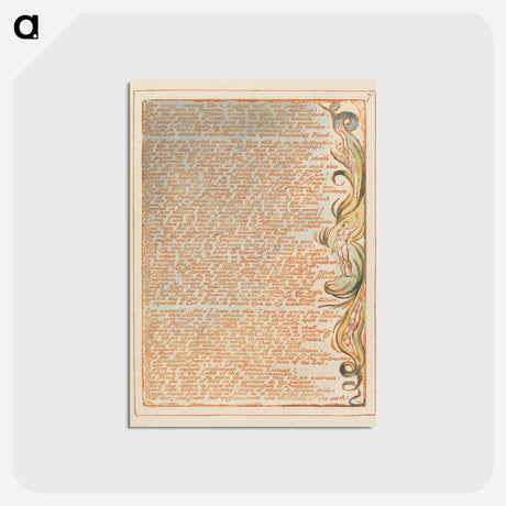 アートポストカード-Jerusalem, Plate 7, "Was living: panting...." - ウィリアム ブレイク Postcard.