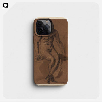 Nude bearded man, seated - ウジェーヌ ドラクロワ Phone Case.