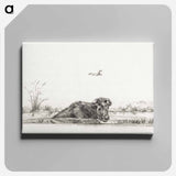 アートパネル-Cow in the water - ジャン ベルナール Canvas.