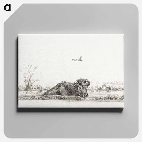 アートパネル-Cow in the water - ジャン ベルナール Canvas.