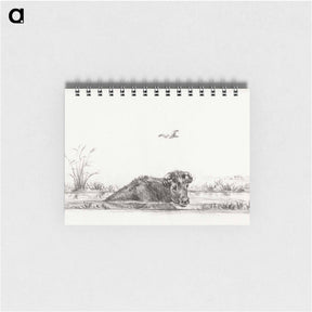 アートメモ帳-Cow in the water - ジャン ベルナール Memo.