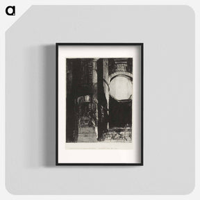 アートポスター-And On Every Side Are Columns of Basalt,...the Light Falls From the Vaulted Roof - オディロン ルドン Poster.