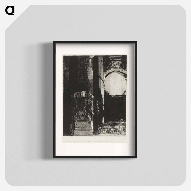 アートポスター-And On Every Side Are Columns of Basalt,...the Light Falls From the Vaulted Roof - オディロン ルドン Poster.