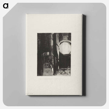 And On Every Side Are Columns of Basalt,...the Light Falls From the Vaulted Roof - オディロン ルドン Canvas.