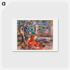 アートポストカード-Girl at the Foot of a Tree - ピエール オーギュスト ルノワール Postcard.