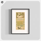 Kalenderblad augustus met zwaan - テオ ヴァン ホイテマ Poster.