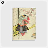 アートポストカード-Actor Ichikawa Danjuro VII in the Play Hisago no Gumbai (Gourd-Shaped Fan)
 - 歌川 国貞 Postcard.