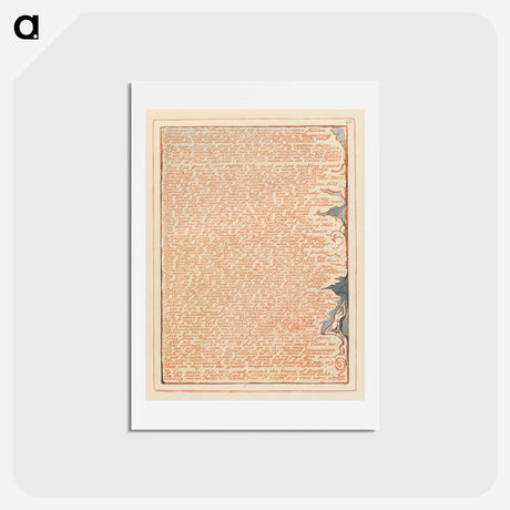 アートポストカード-Jerusalem, Plate 43, "They saw their Wheels...." - ウィリアム ブレイク Postcard.