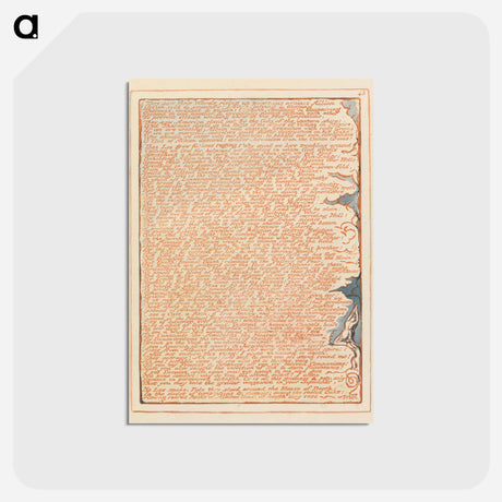 アートポストカード-Jerusalem, Plate 43, "They saw their Wheels...." - ウィリアム ブレイク Postcard.