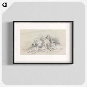 アートポスター-Six Foxhounds Resting
 - イェール大学アートギャラリー Poster.