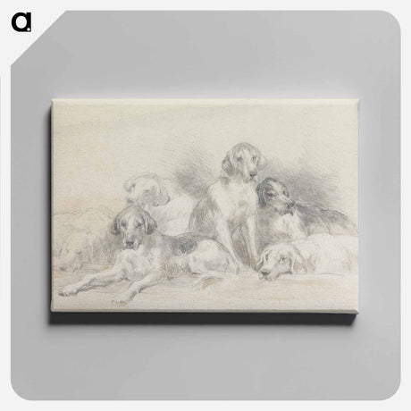 アートパネル-Six Foxhounds Resting
 - イェール大学アートギャラリー Canvas.