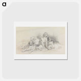 アートポストカード-Six Foxhounds Resting
 - イェール大学アートギャラリー Postcard.