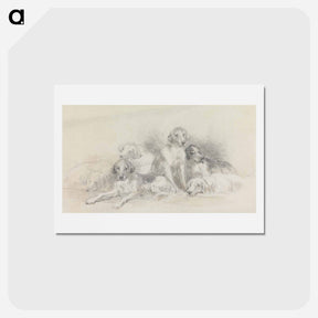 アートポストカード-Six Foxhounds Resting
 - イェール大学アートギャラリー Postcard.