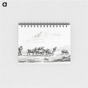 アートメモ帳-Cow driver with a group of cattle - ジャン ベルナール Memo.
