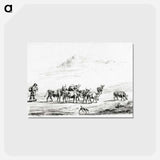 アートポストカード-Cow driver with a group of cattle - ジャン ベルナール Postcard.