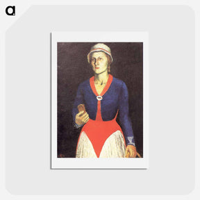アートポストカード-Portrait of the Artist's Wife - カジミール マレーヴィチ Postcard.