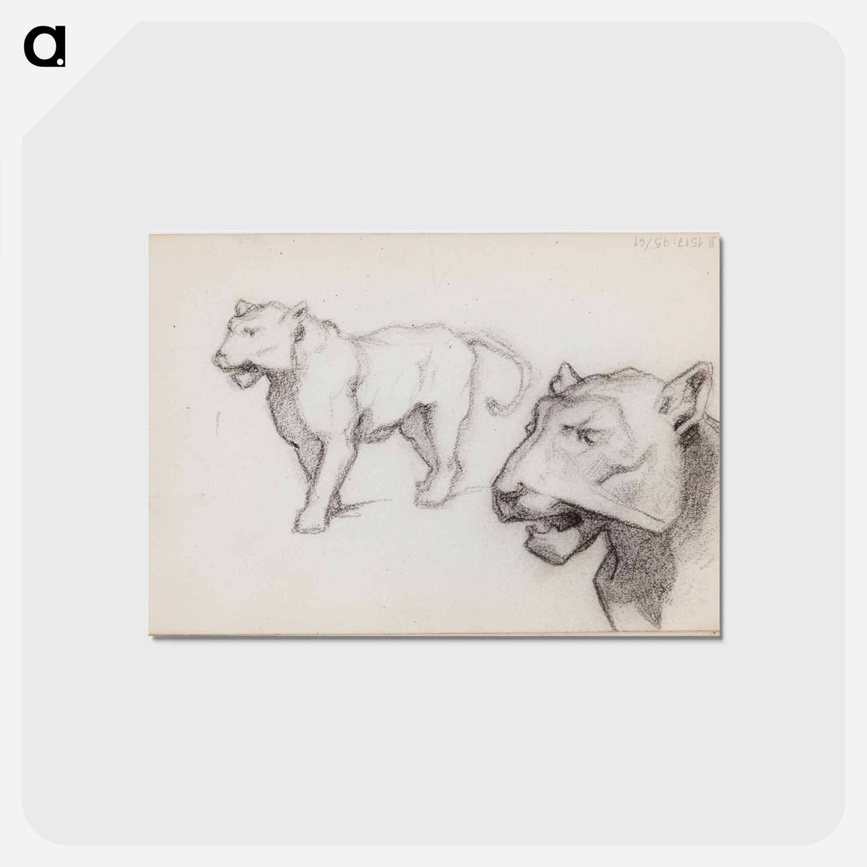 アートポストカード-(unknown) part of a sketchbook - アルバート エーデルフェルト Postcard.