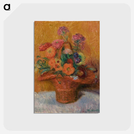 アートポストカード-Red Basket of Zinnias
 - バーンズ・コレクション Postcard.