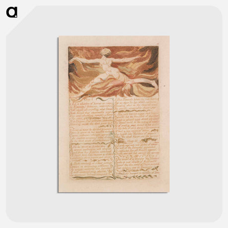 アートポストカード-The First Book of Urizen, Plate 5, "Chap: 1...." - ウィリアム ブレイク Postcard.