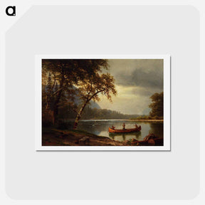 アートポストカード-Salmon Fishing on the Cascapediac River - アルバート ビアスタット Postcard.