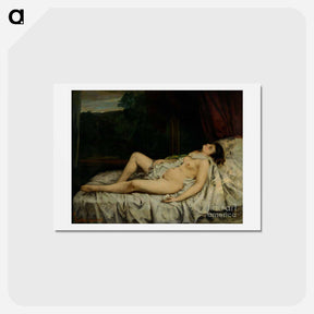 アートポストカード-Sleeping Nude - ギュスターヴ クールベ Postcard.