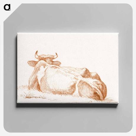 アートパネル-Lying cow, seen from behind - ジャン ベルナール Canvas.
