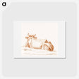 アートポストカード-Lying cow, seen from behind - ジャン ベルナール Postcard.