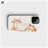 Lying cow, seen from behind - ジャン ベルナール Phone Case.