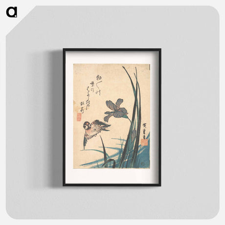 アートポスター-Iris and Sparrow
 - 歌川 広重 Poster.