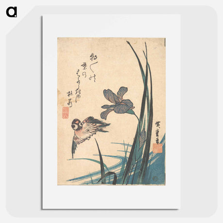 アートポスター-Iris and Sparrow
 - 歌川 広重 Poster.