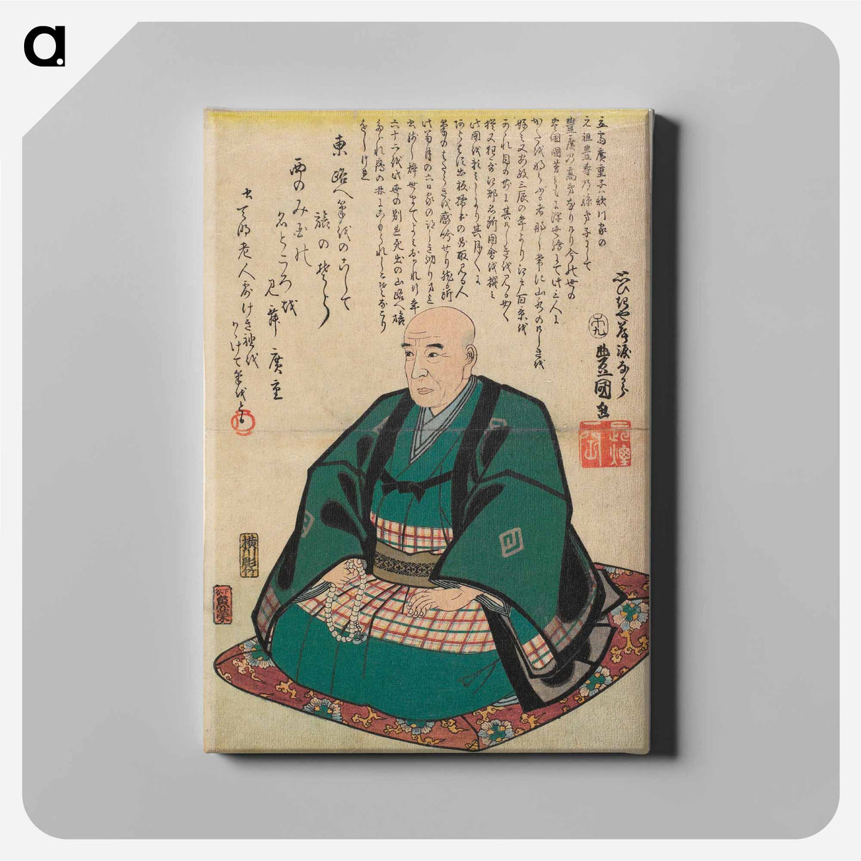 アートパネル-Hiroshige: Memorial Portrait and Poem
 - 歌川 国貞 Canvas.