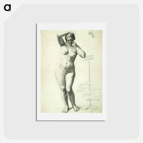アートポストカード-Standing Fermale Nude - ギュスターヴ クールベ Postcard.