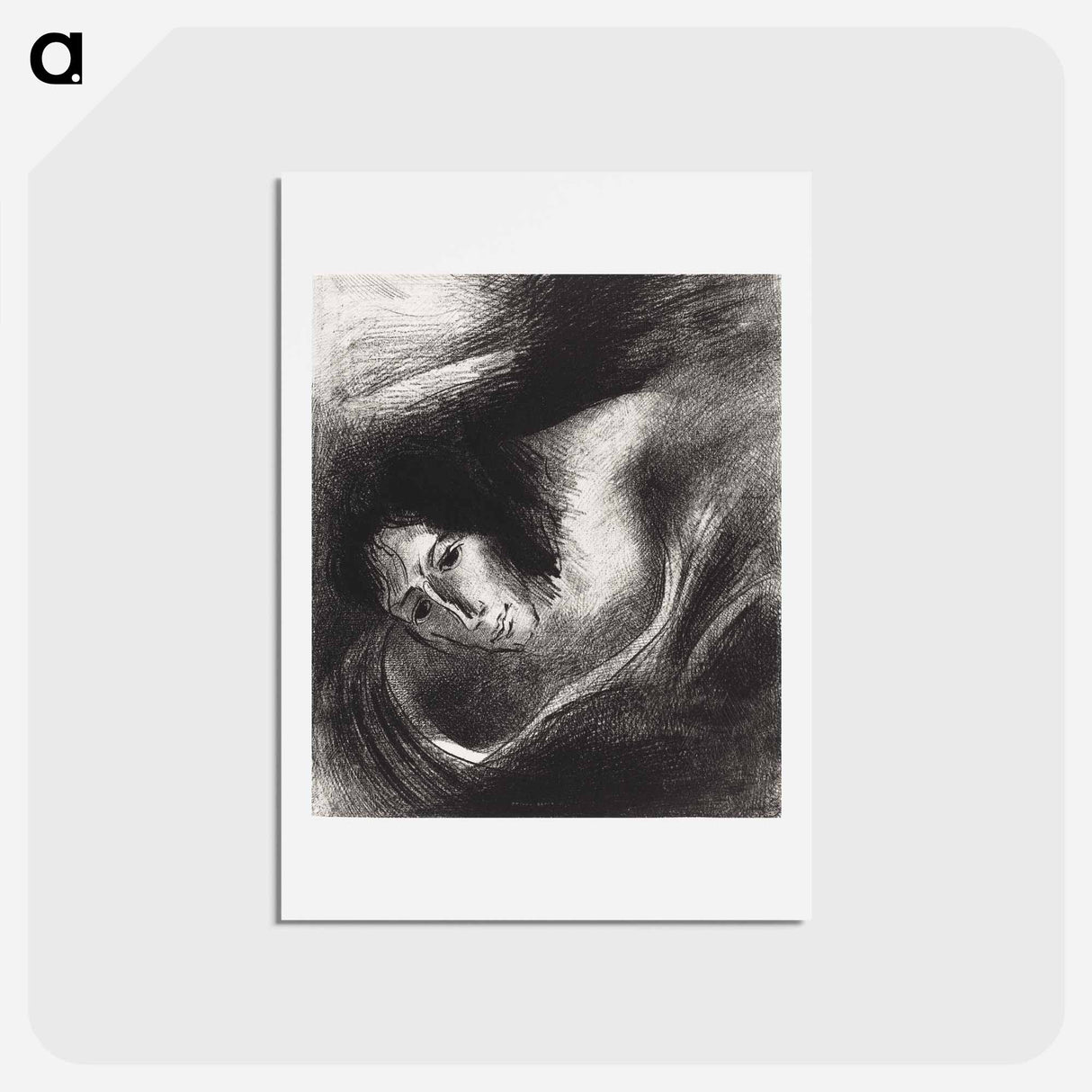 アートポストカード-And the Devil That Deceived Them Was Cast Into the Lake of Fire and Brimstone, Where the Beast and the False Prophet Are - オディロン ルドン Postcard.