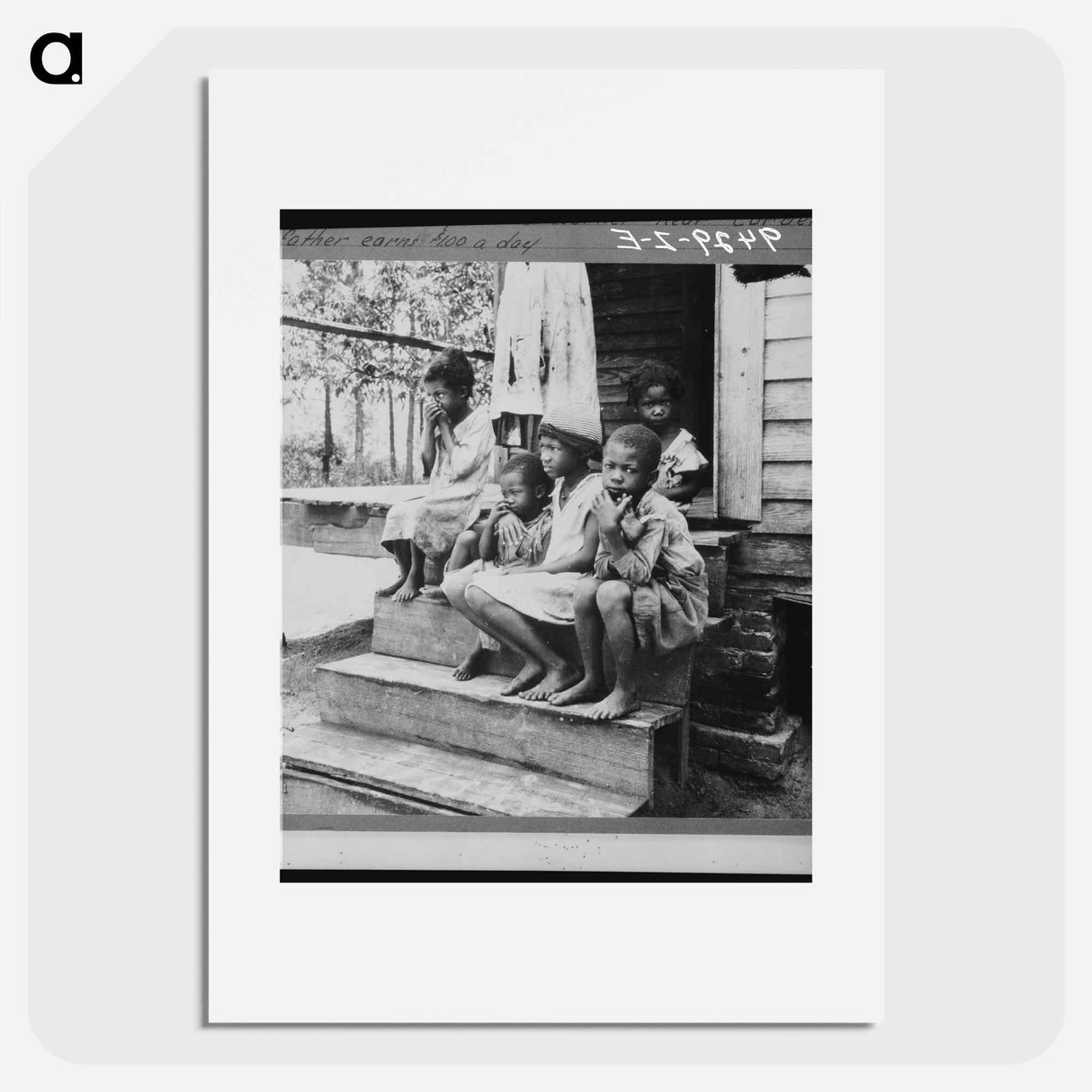 Children of turpentine worker near Cordele, Alabama. The father earns one dollar a day - Dorothea Lange Poster.