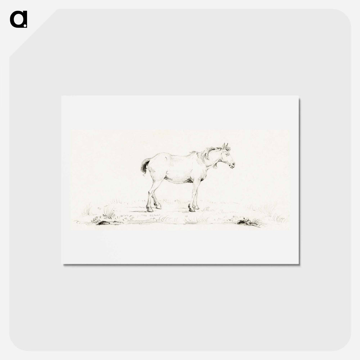 アートポストカード-Standing horse - ジャン ベルナール Postcard.