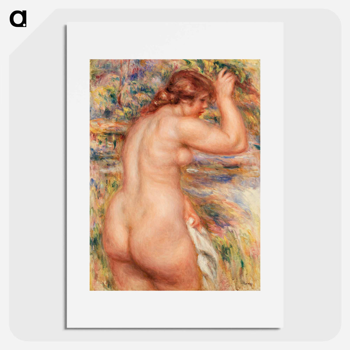 Nude in a Landscape - ピエール オーギュスト ルノワール Poster.