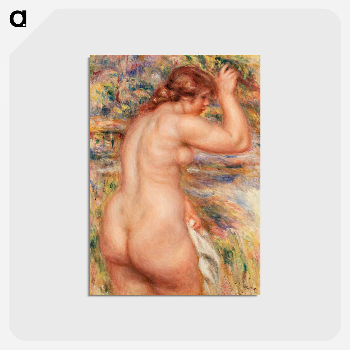 アートポストカード-Nude in a Landscape - ピエール オーギュスト ルノワール Postcard.
