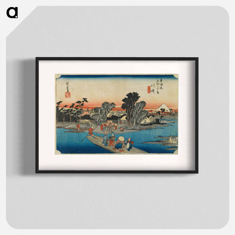 アートポスター-The Rokugō Ferry
 - 歌川 広重 Poster.