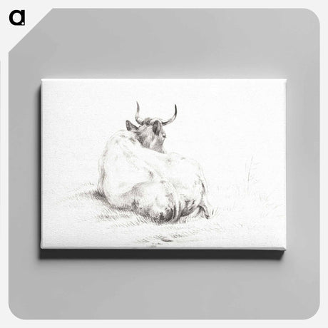 アートパネル-Lying cow - ジャン ベルナール Canvas.